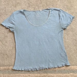 Light Blue PacSun Waffle-Knit T-Shirt Size Large